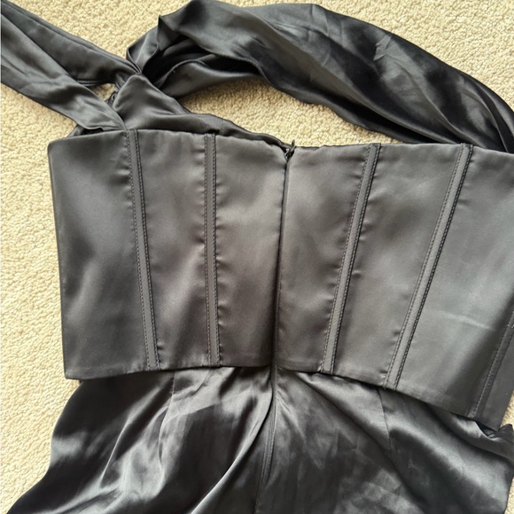 Oh Polly Black One Shoulder Corset Mini Dress size 6 - Picture 7 of 7